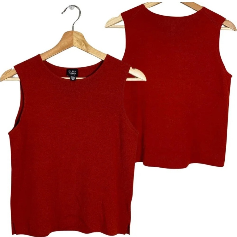 Eileen Fisher Women's SP Small Petite Sleeveless 100% Wool Fine Crepe Tank Top